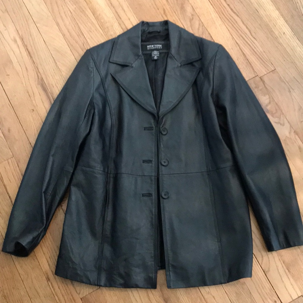 Black leather jacket